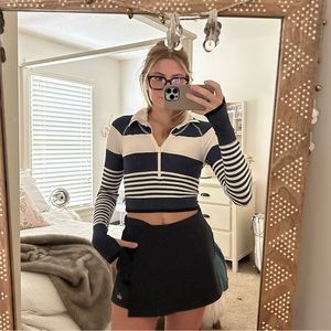 Free people movement, extra small, striped quarter zip